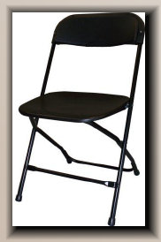 black folding chairs